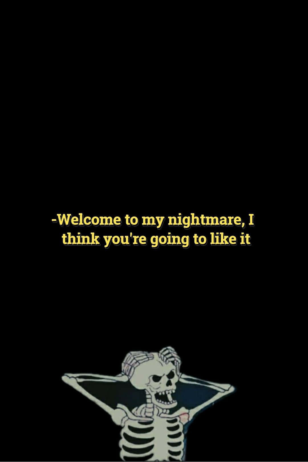 aesthetic black grunge, cartoon skeleton, mischievous grin, HD Phone Wallpaper