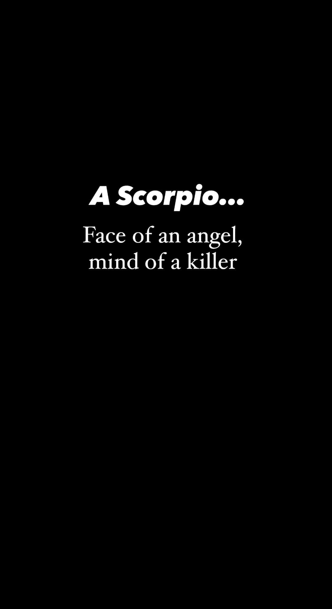 Scorpio, black background, white text, Full HD Phone Wallpaper