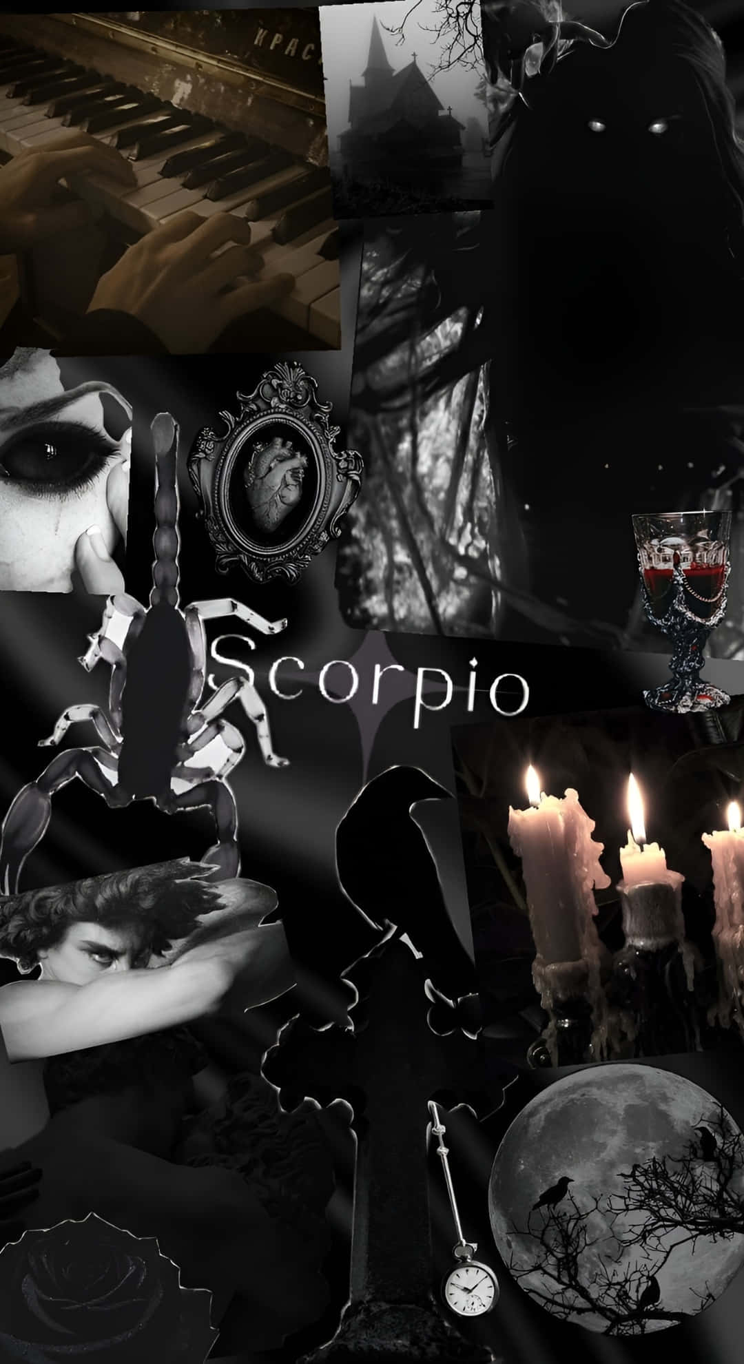 Edgy Scorpio Dark Aesthetic, piano hands, gothic mansion, Full HD Phone Wallpaper