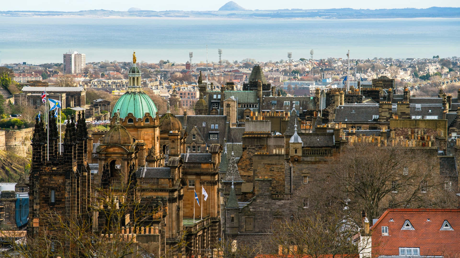 Edinburgh, historic skyline, stone buildings, Full HD Desktop Wallpaper