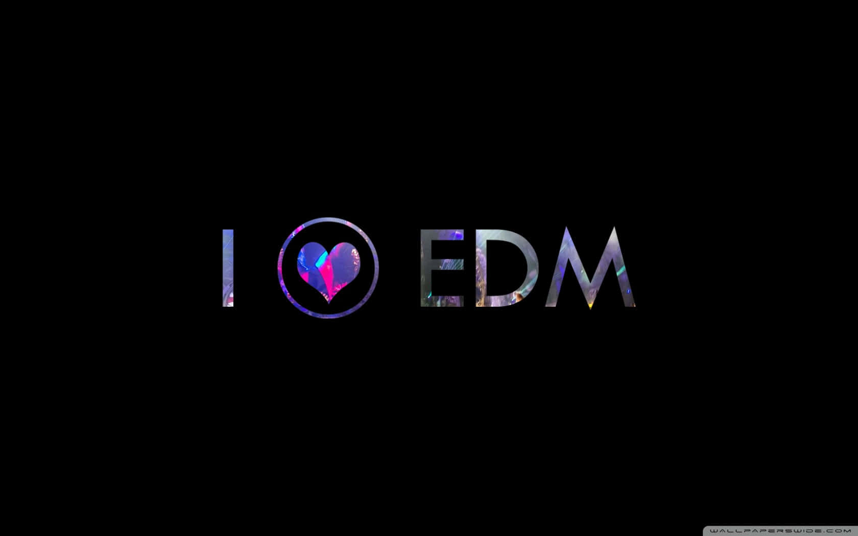 EDM, iridescent glitter font, black background, HD Desktop Wallpaper