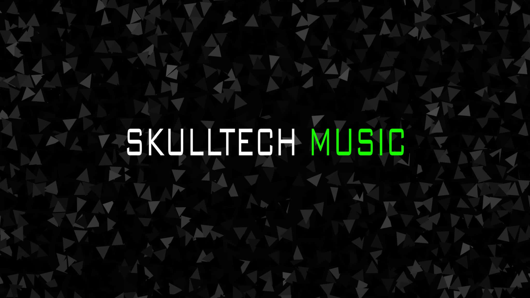 skulltech music, black background, black triangles, Full HD Desktop Wallpaper