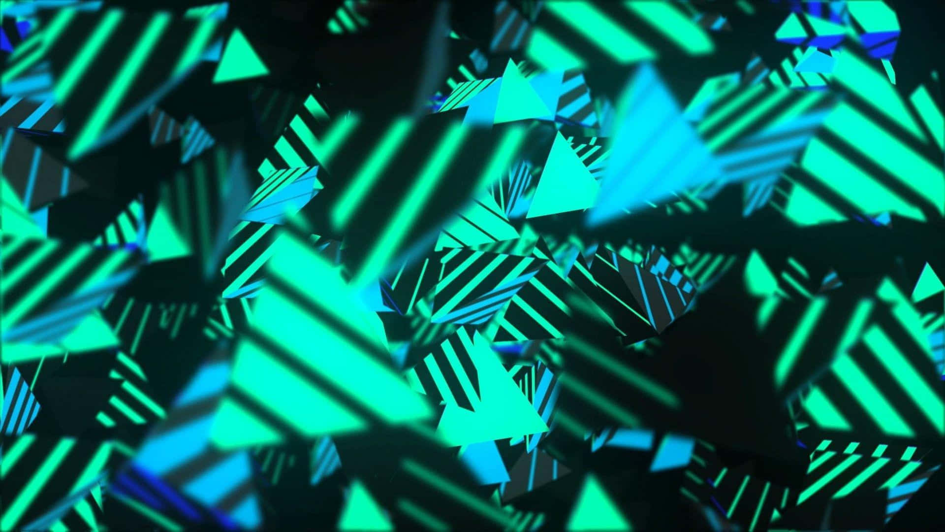 neon green, blue, geometric triangles, Full HD Desktop Wallpaper