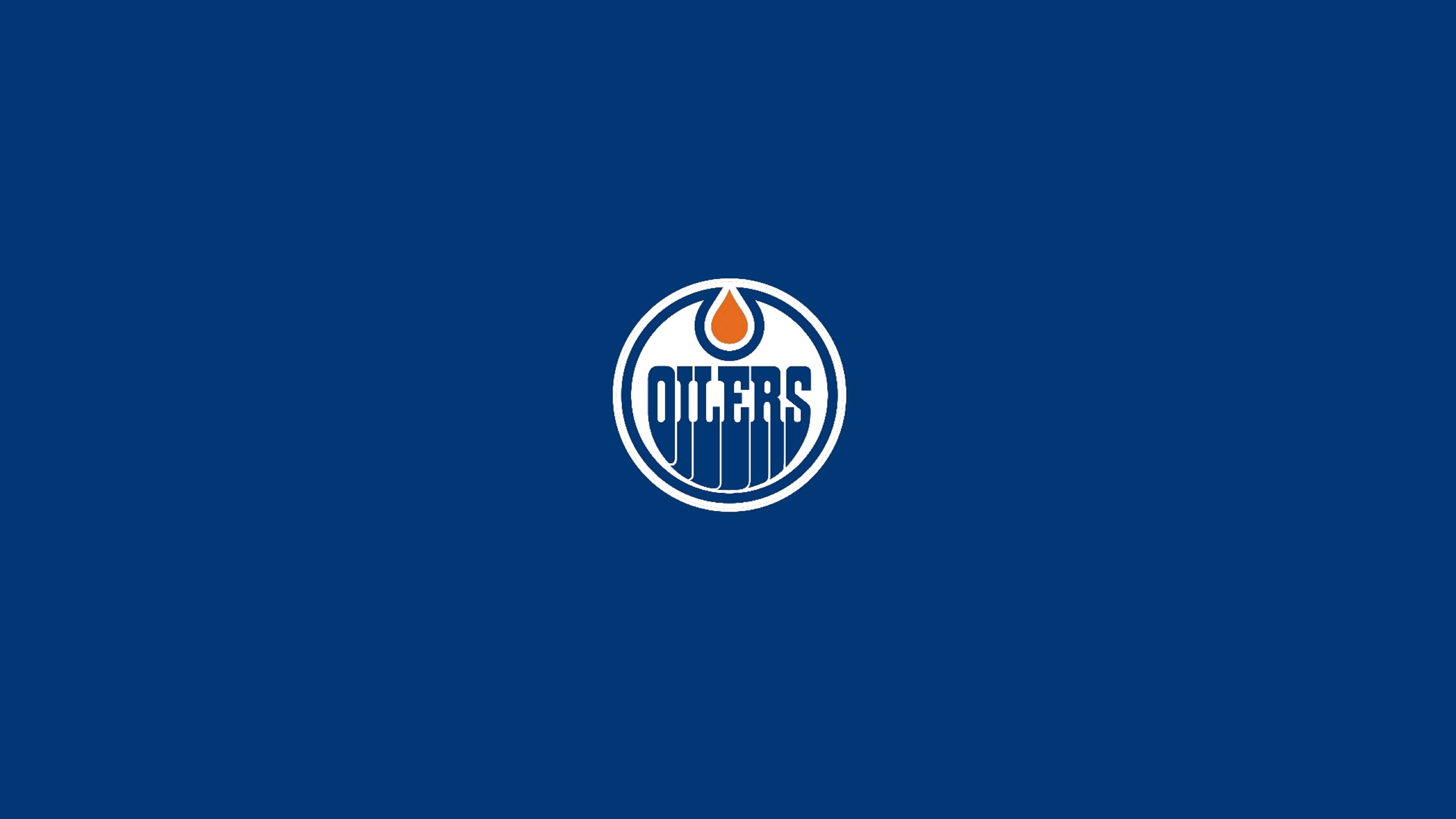 Edmonton Oilers, minimal blue logo, royal blue background, 5K Desktop Wallpaper