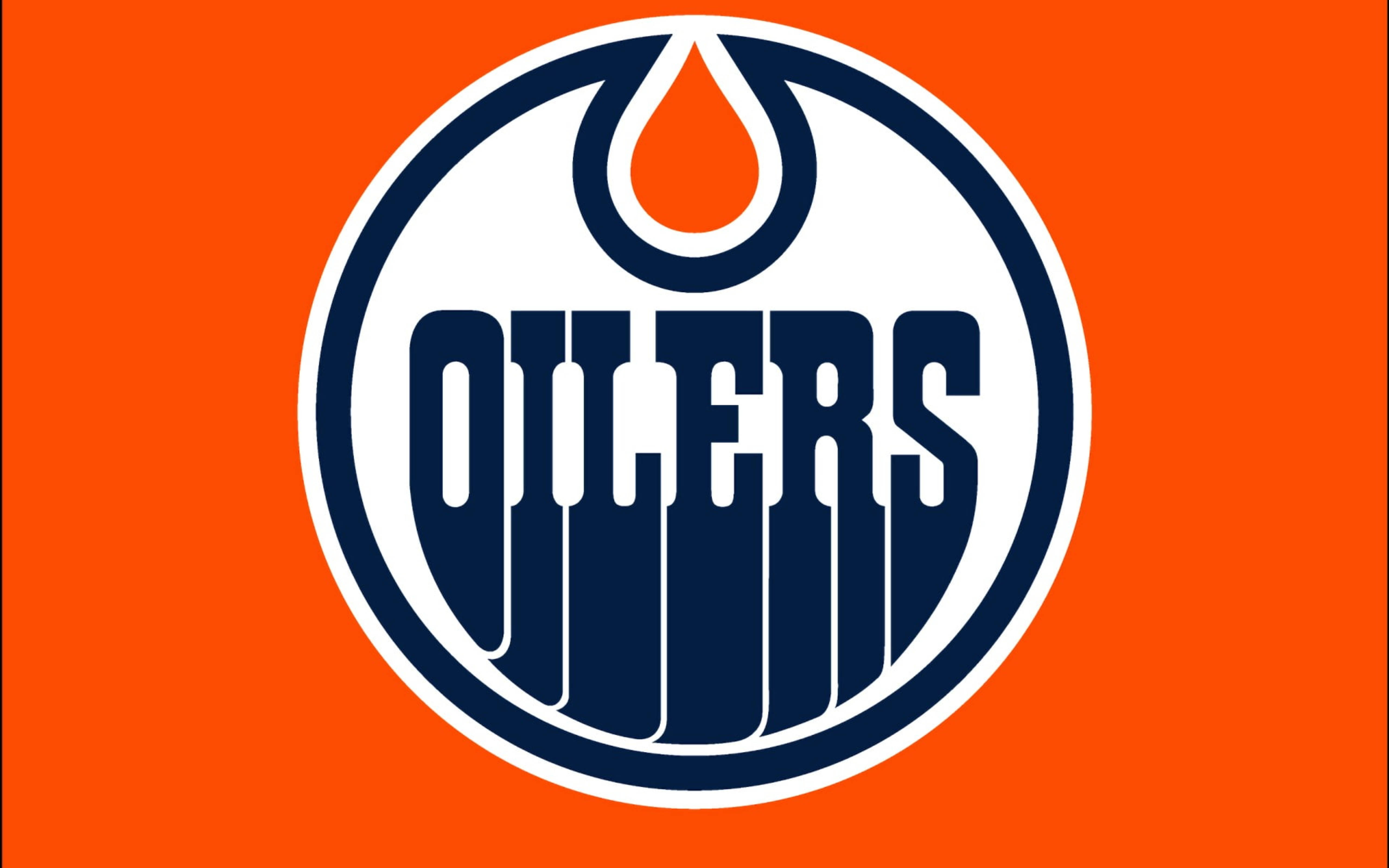 Edmonton Oilers, navy blue, orange, 5K Desktop Wallpaper