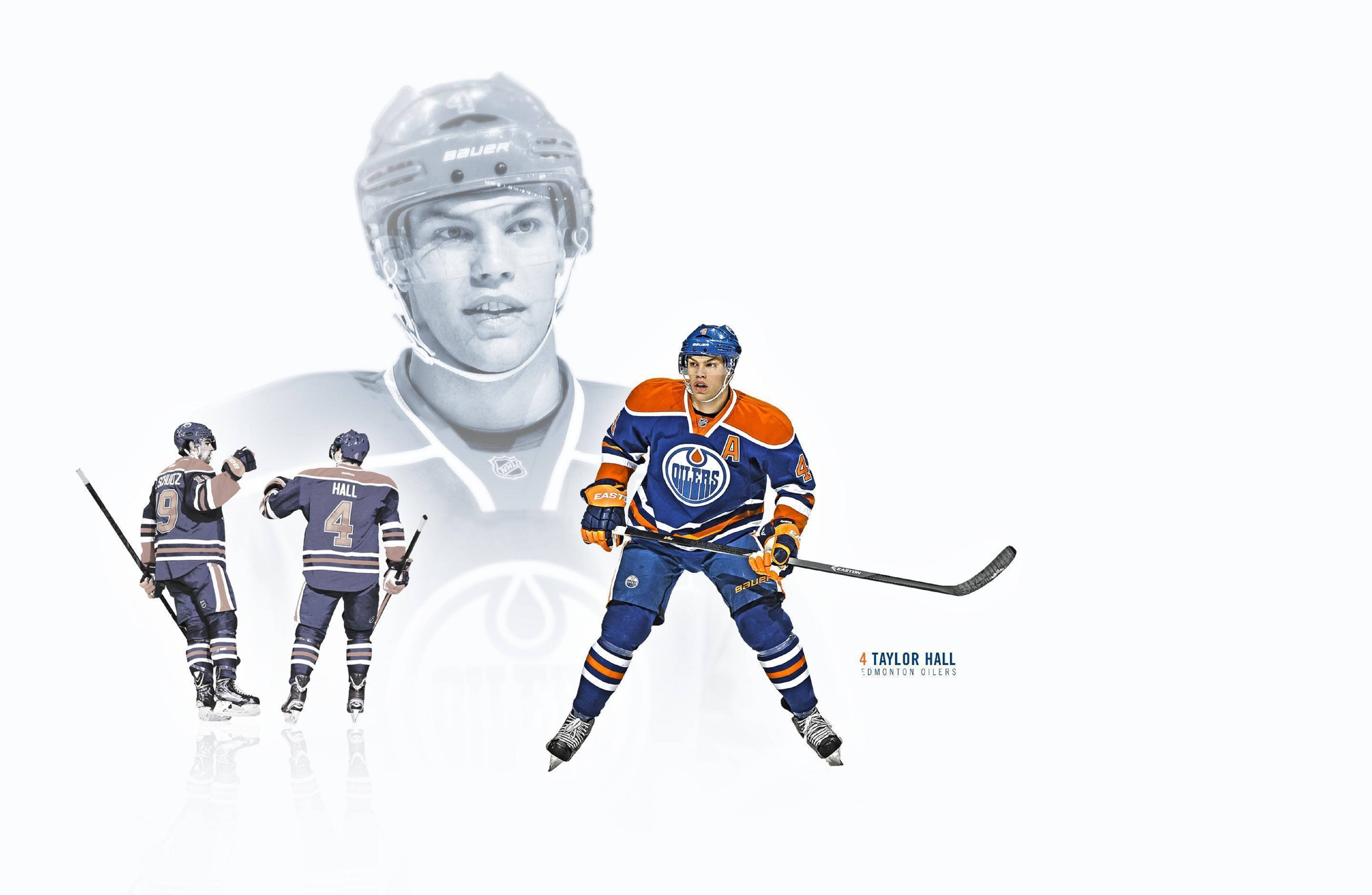 Edmonton Oilers, 4 Hall Winger, blue and orange uniform, 5K Desktop Wallpaper