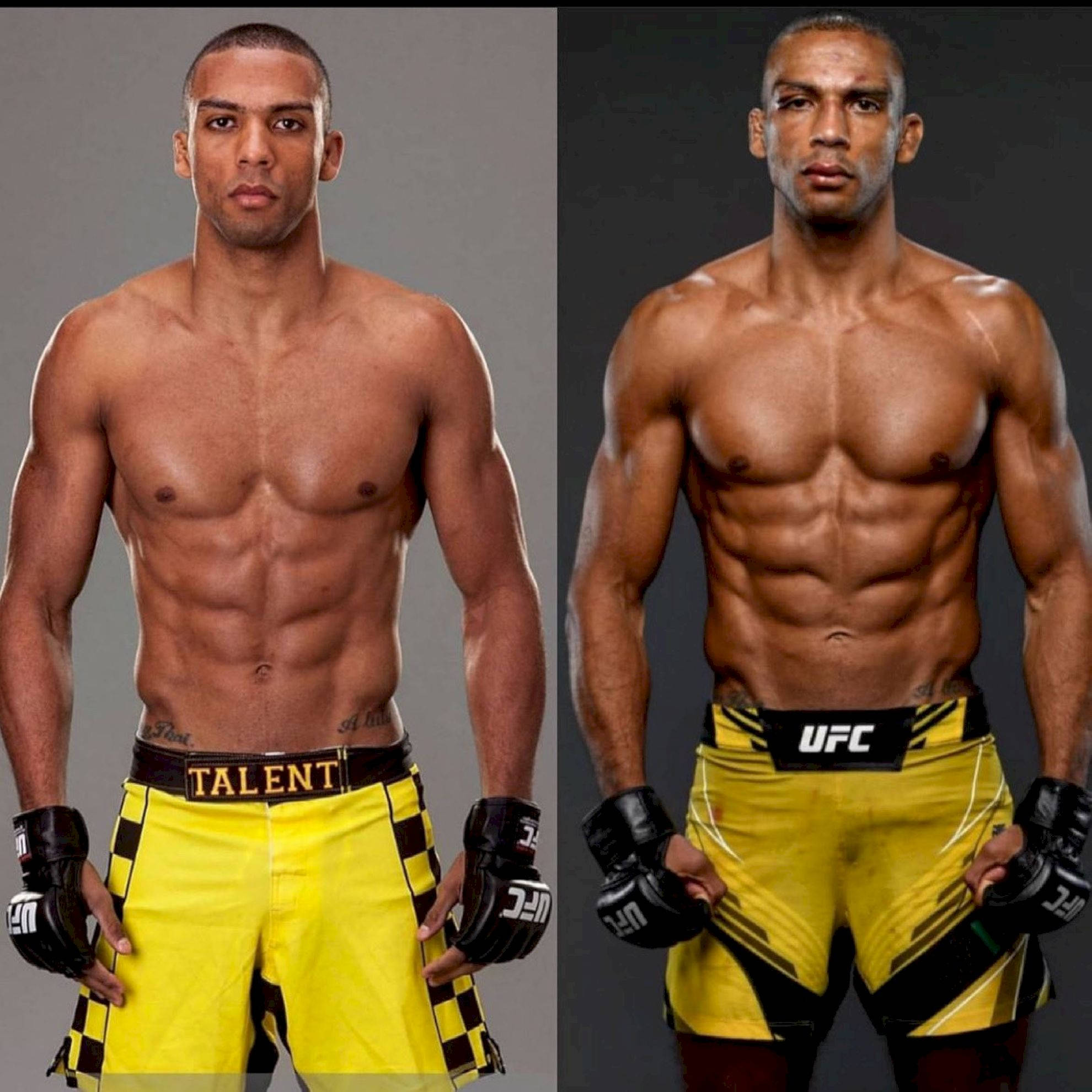 Edson Barboza, UFC shorts, yellow and black, Full HD Desktop Wallpaper