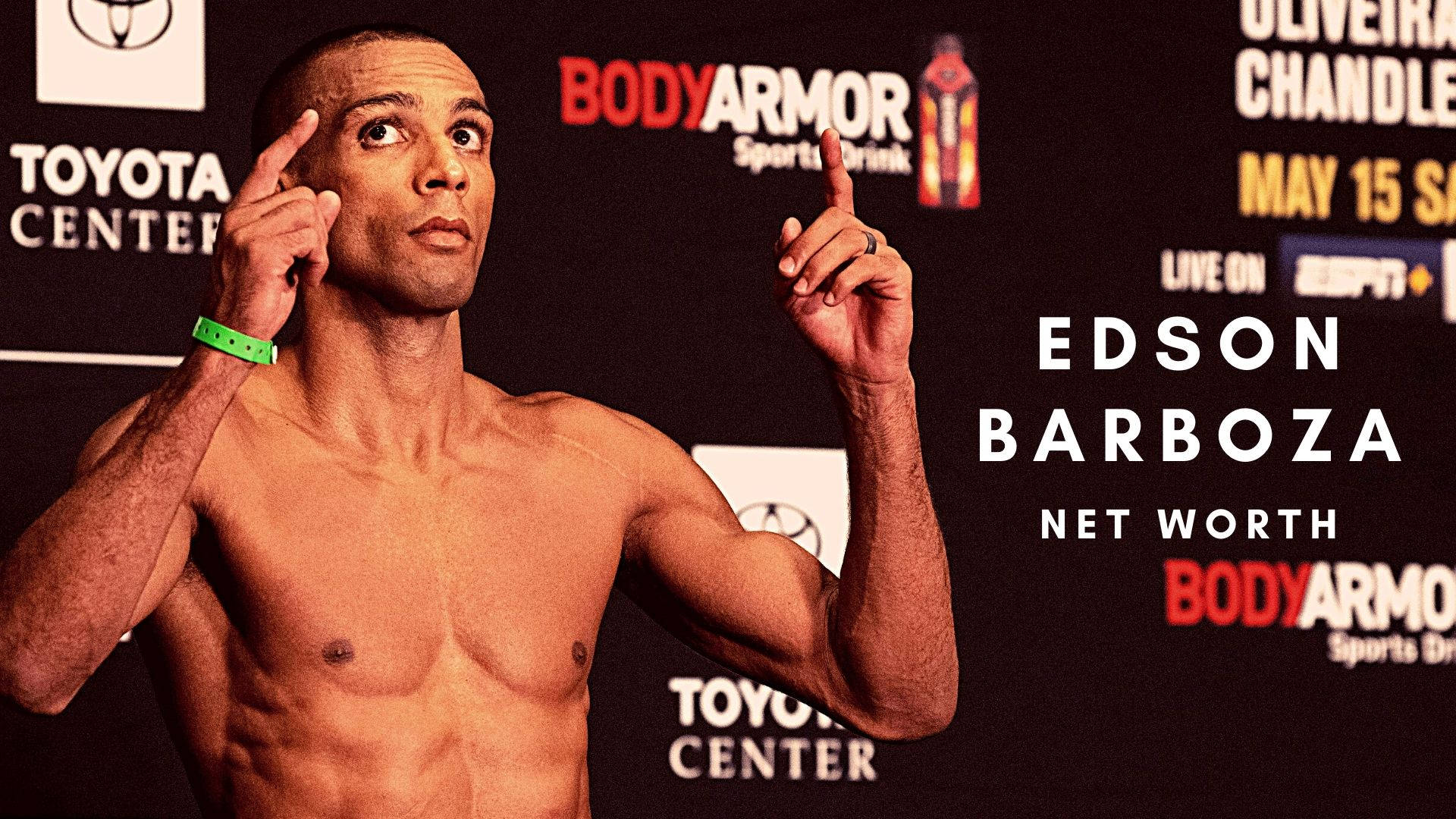 Edson Barboza, both index fingers, branded press backdrop, Full HD Desktop Wallpaper