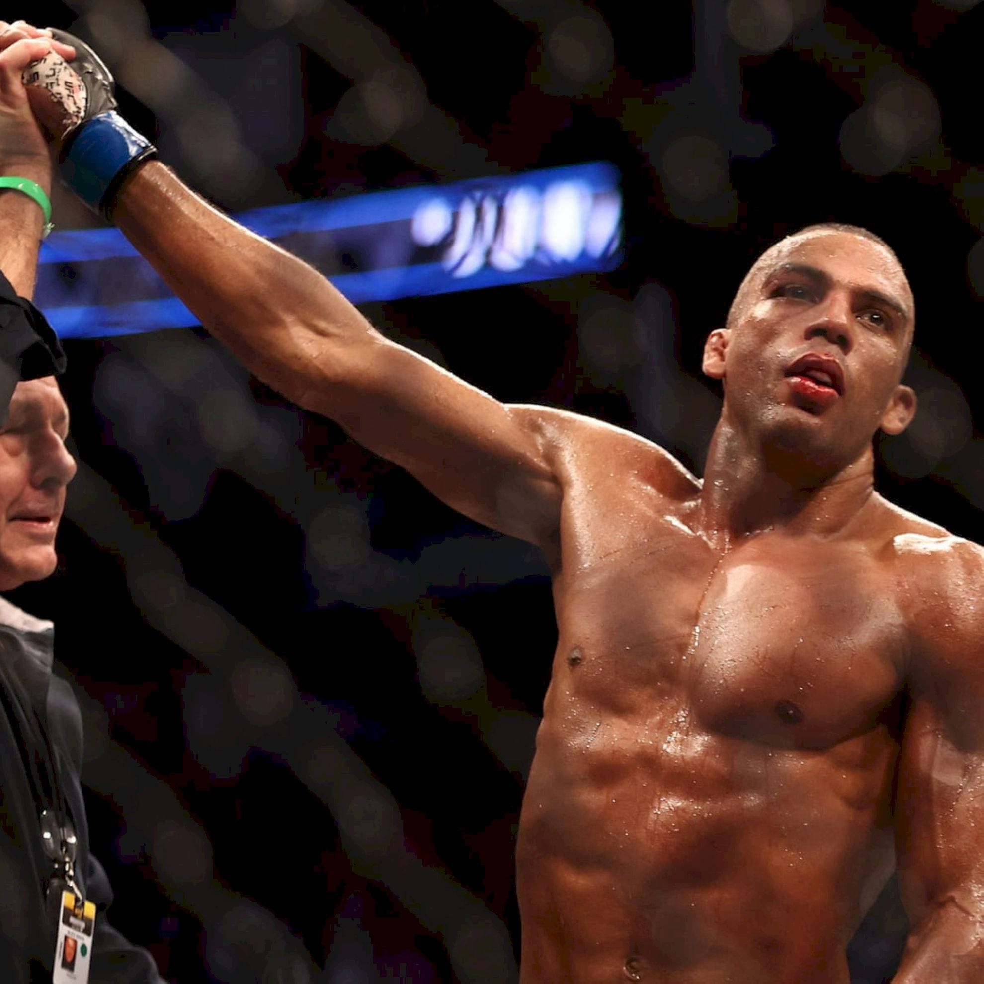 Edson Barboza, referee, octagon, Full HD Desktop Wallpaper