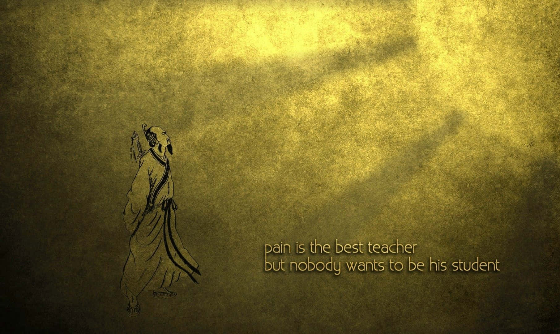 robed figure, textured golden-yellow background, minimalist ink sketch, HD Desktop Wallpaper
