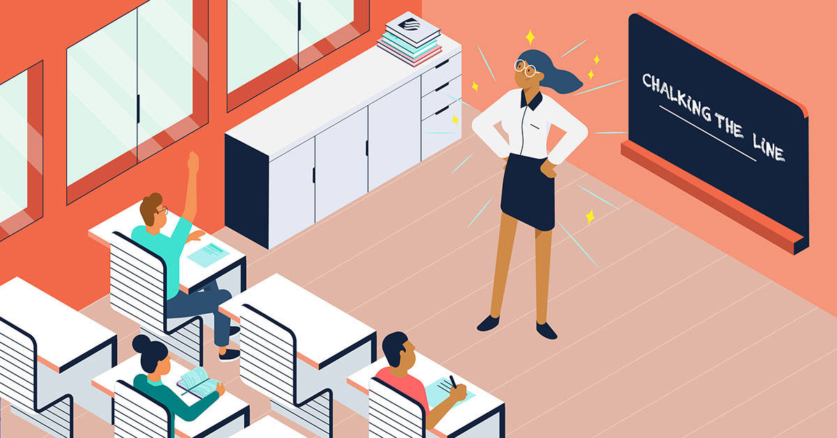 Online Classroom Session, isometric illustration, teacher, SD Desktop Wallpaper