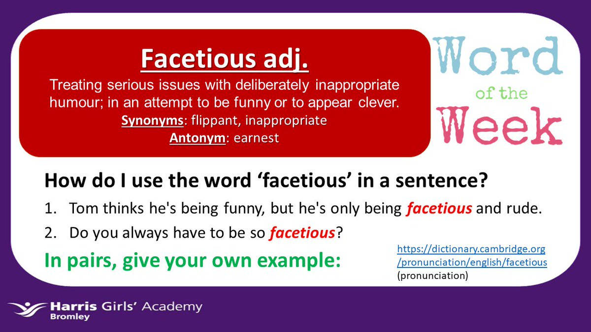 facetious, word of the week, educational infographic, SD Desktop Wallpaper