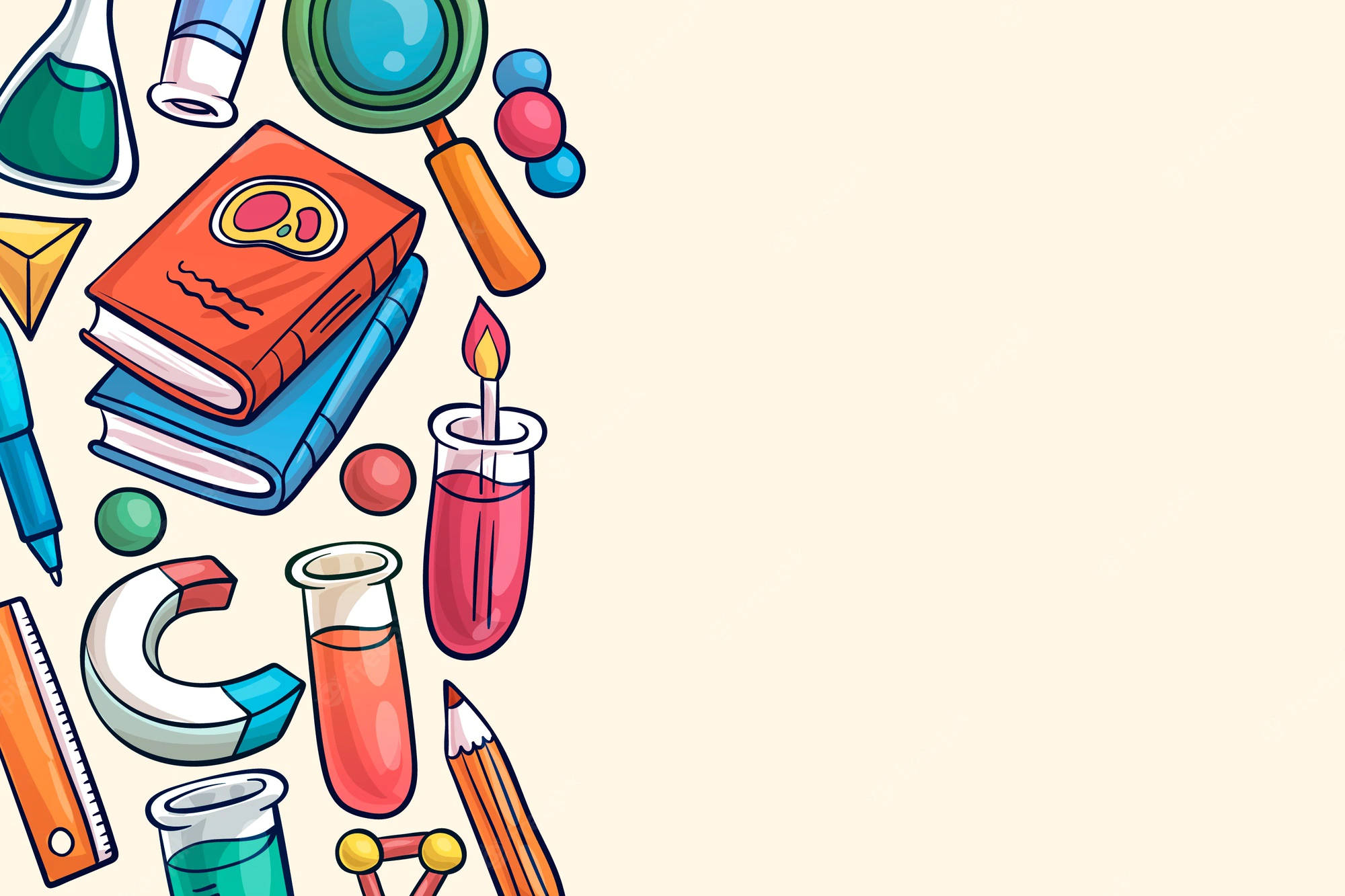 science classroom, books, test tubes, Full HD Desktop Wallpaper