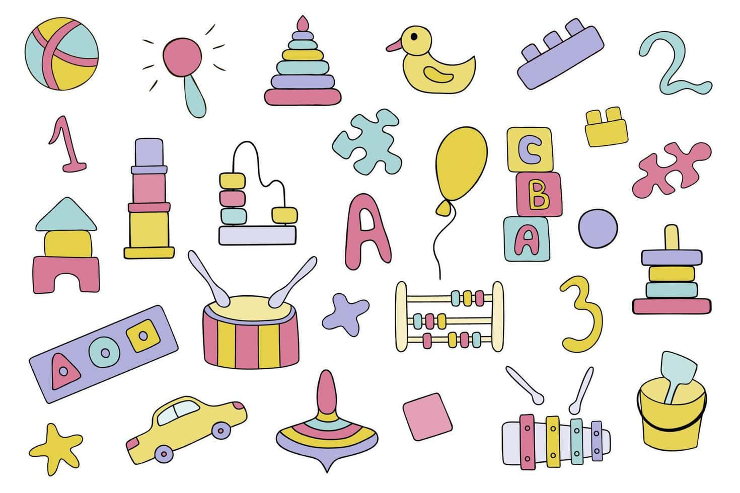 blocks, numbers puzzles, drum, HD Desktop Wallpaper