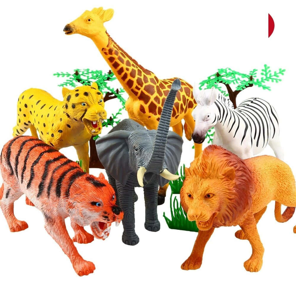 plastic safari animal toys, roaring tiger, leopard, SD Desktop Wallpaper