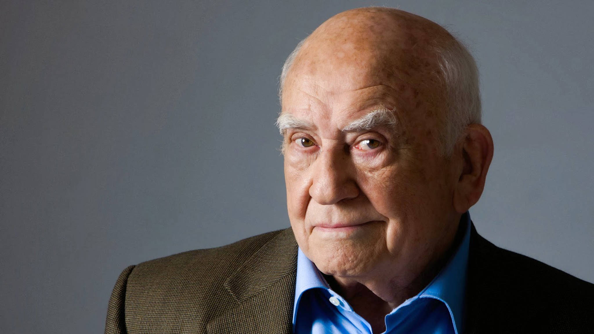 Edward Asner, white hair, deep wrinkles, Full HD Desktop Wallpaper