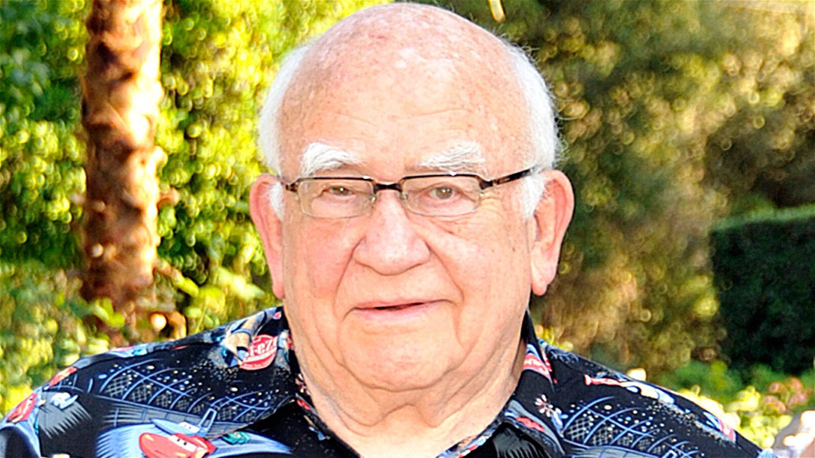 Edward Asner, glasses, blue aesthetic shirt, HD Desktop Wallpaper