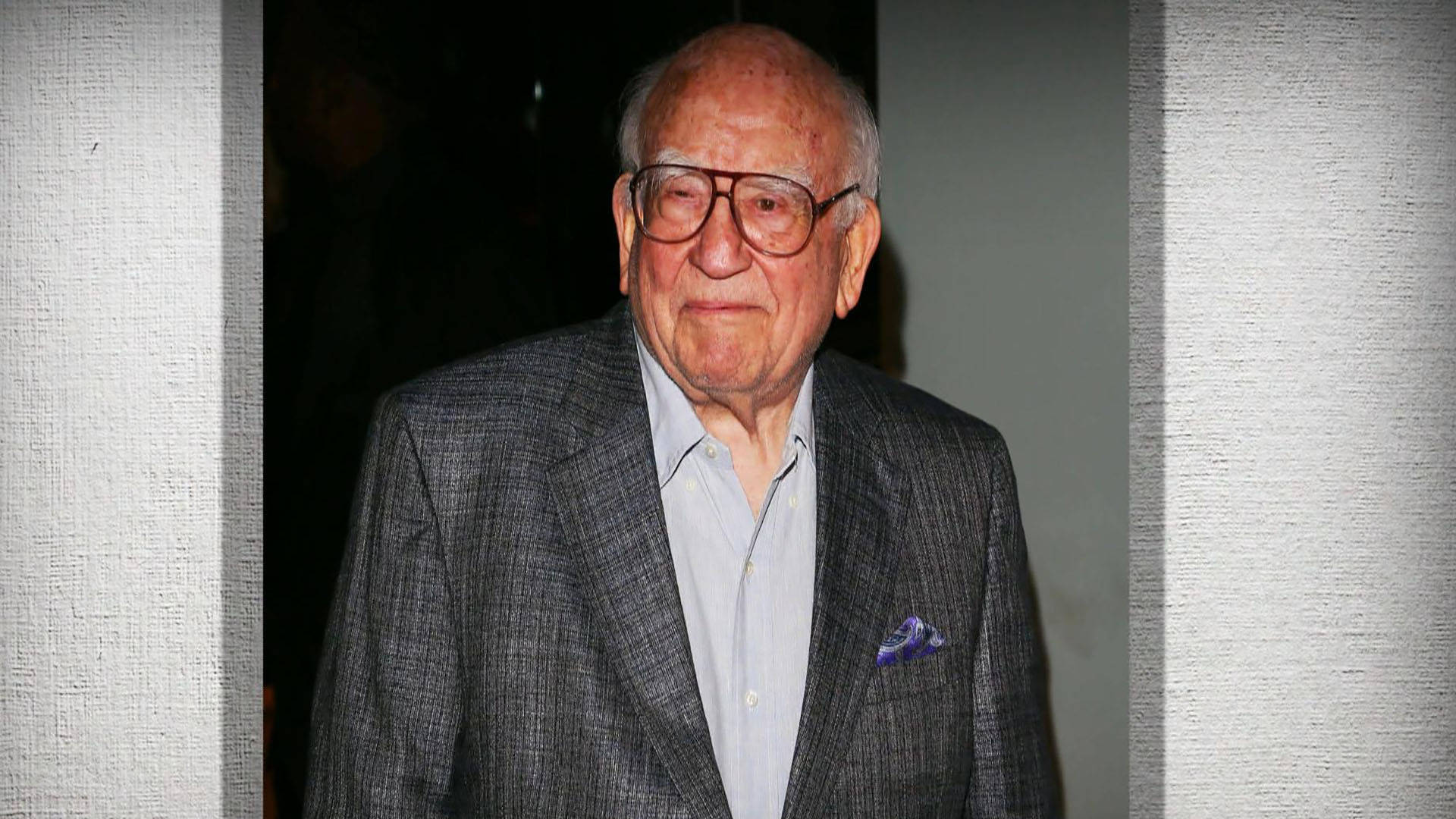 Edward Asner, glasses, gray suit, Full HD Desktop Wallpaper