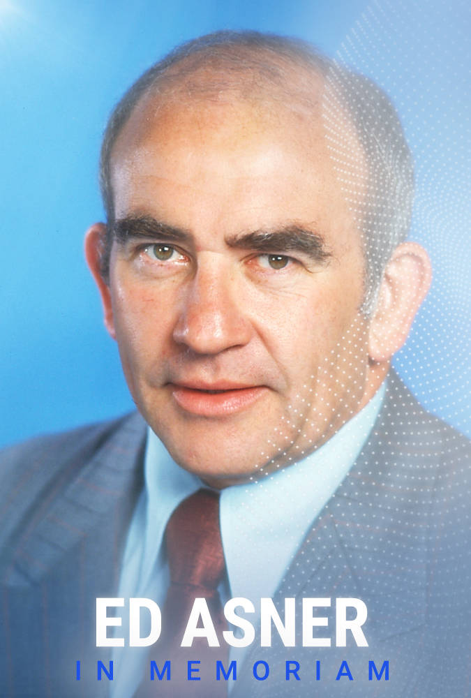 Edward Asner, suit, blue background, SD Phone Wallpaper
