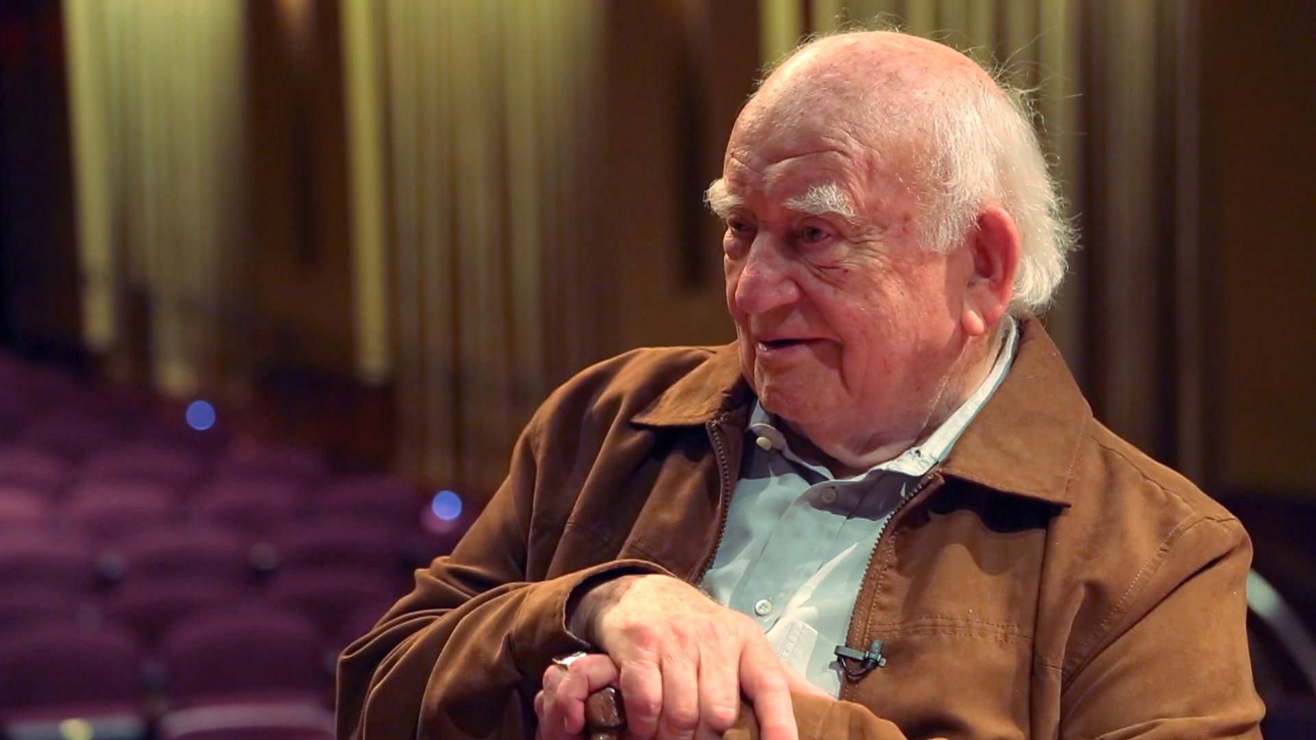 Edward Asner, brown jacket, white hair, Full HD Desktop Wallpaper