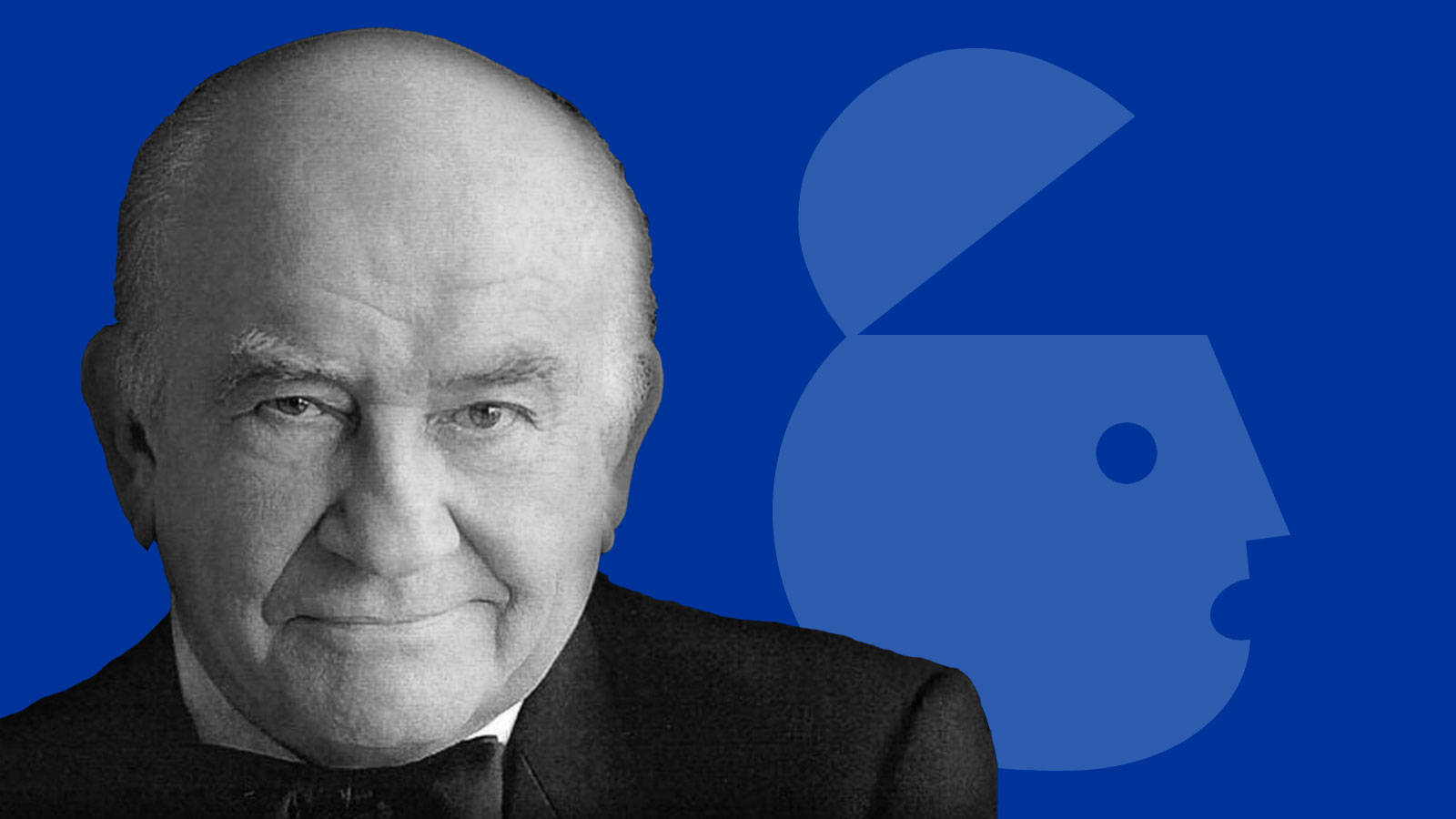 Edward Asner, blue aesthetic, black and white portrait, HD Desktop Wallpaper