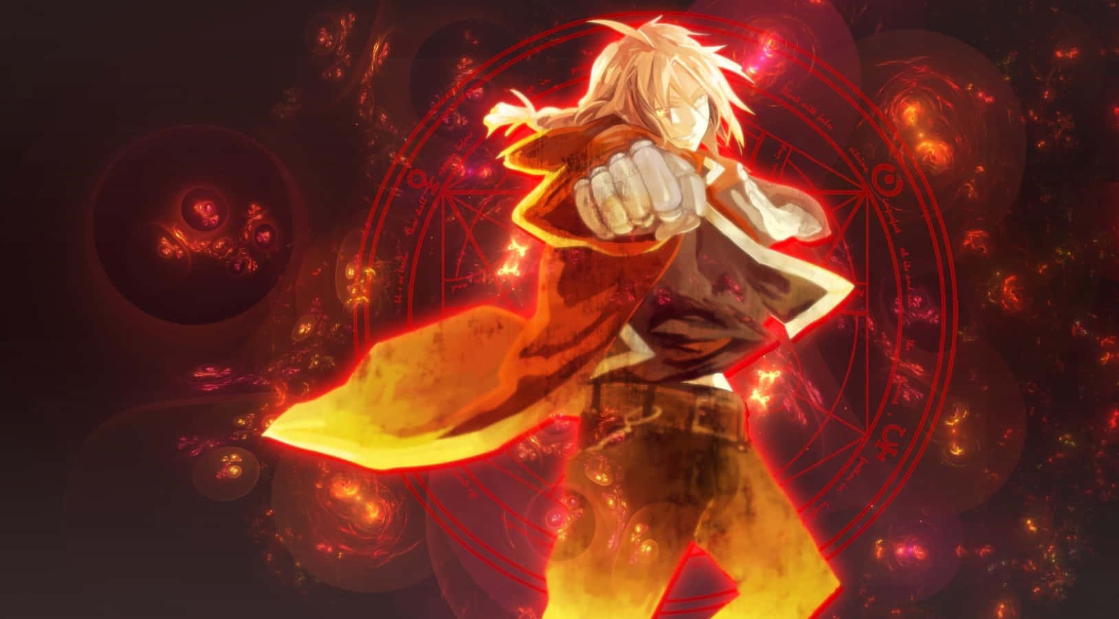 Edward Elric, golden-haired, flowing coat, HD Desktop Wallpaper