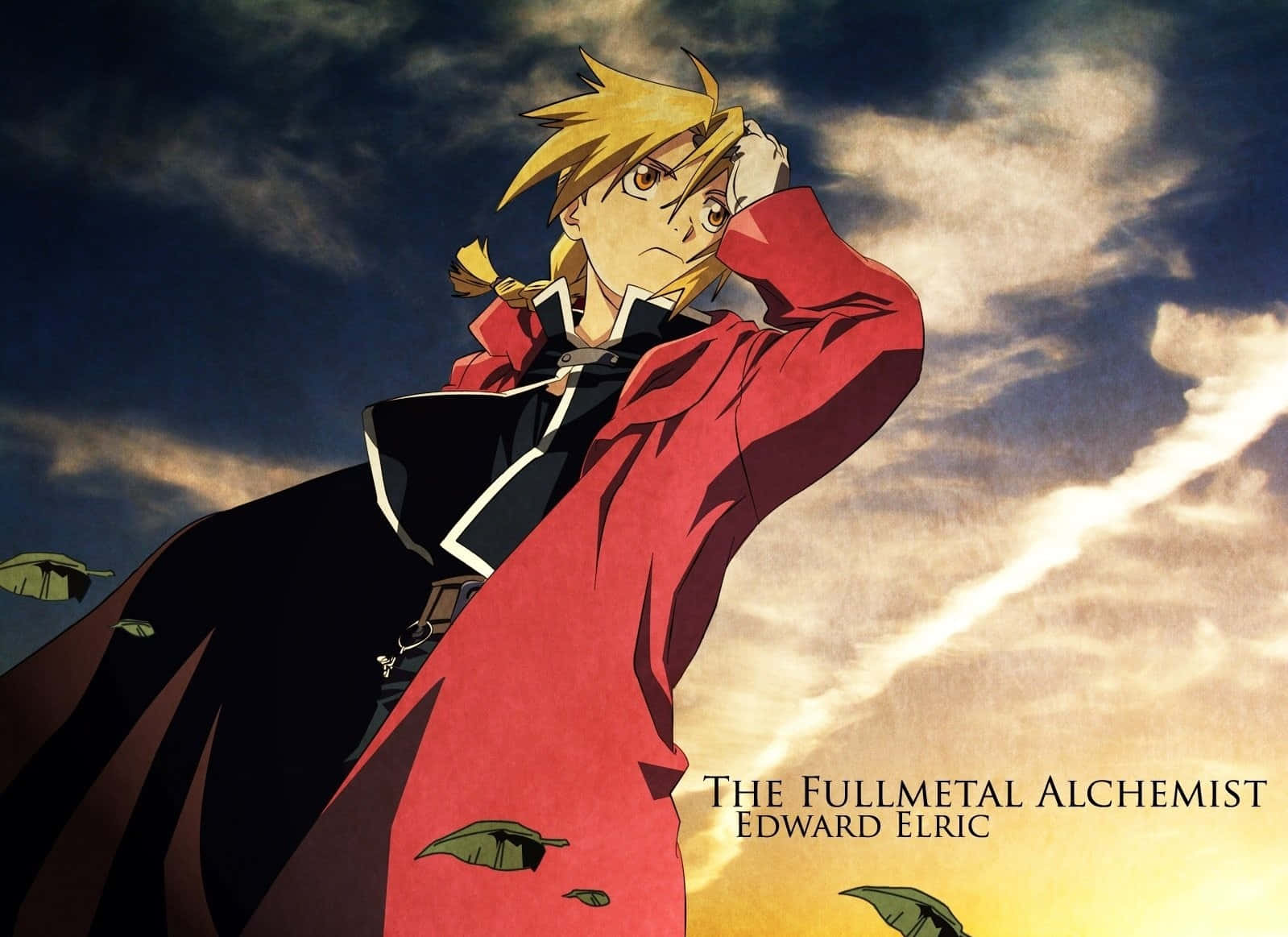 Edward Elric, spiky blonde hair, red coat, HD Desktop Wallpaper