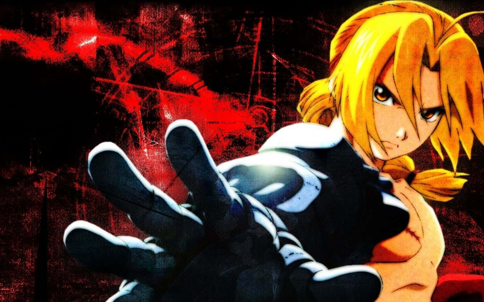 Edward Elric, red coat, golden hair, HD Desktop Wallpaper