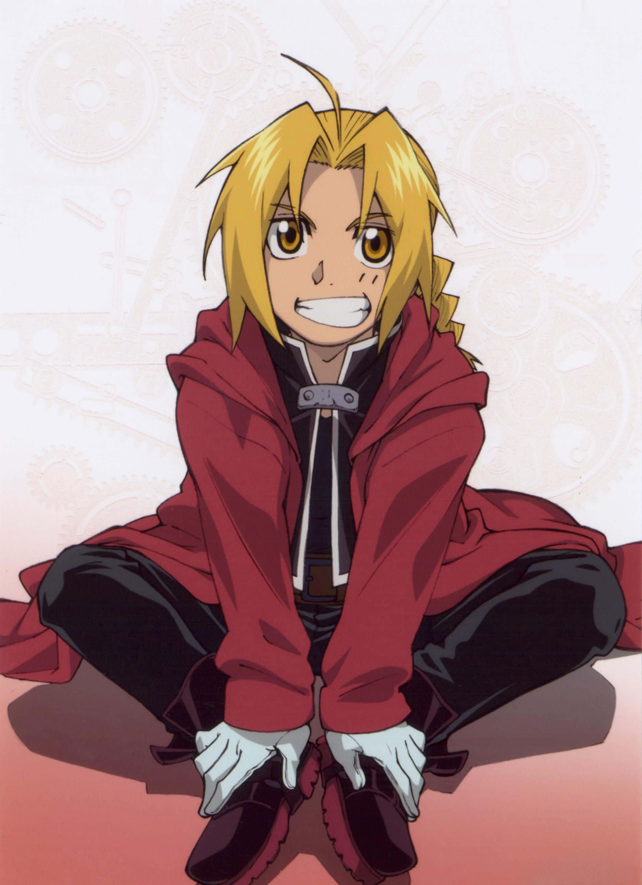 Edward Elric, spiky blonde hair, red coat, 2K Phone Wallpaper