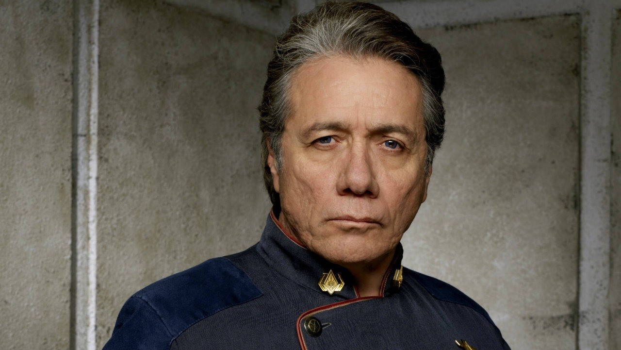 Edward James Olmos, gray, dark uniform, HD Desktop Wallpaper