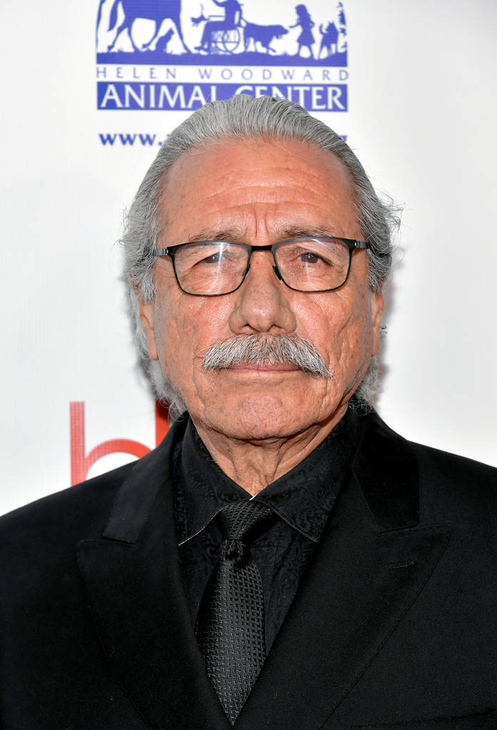 Edward James Olmos, glasses, black suit, SD Phone Wallpaper