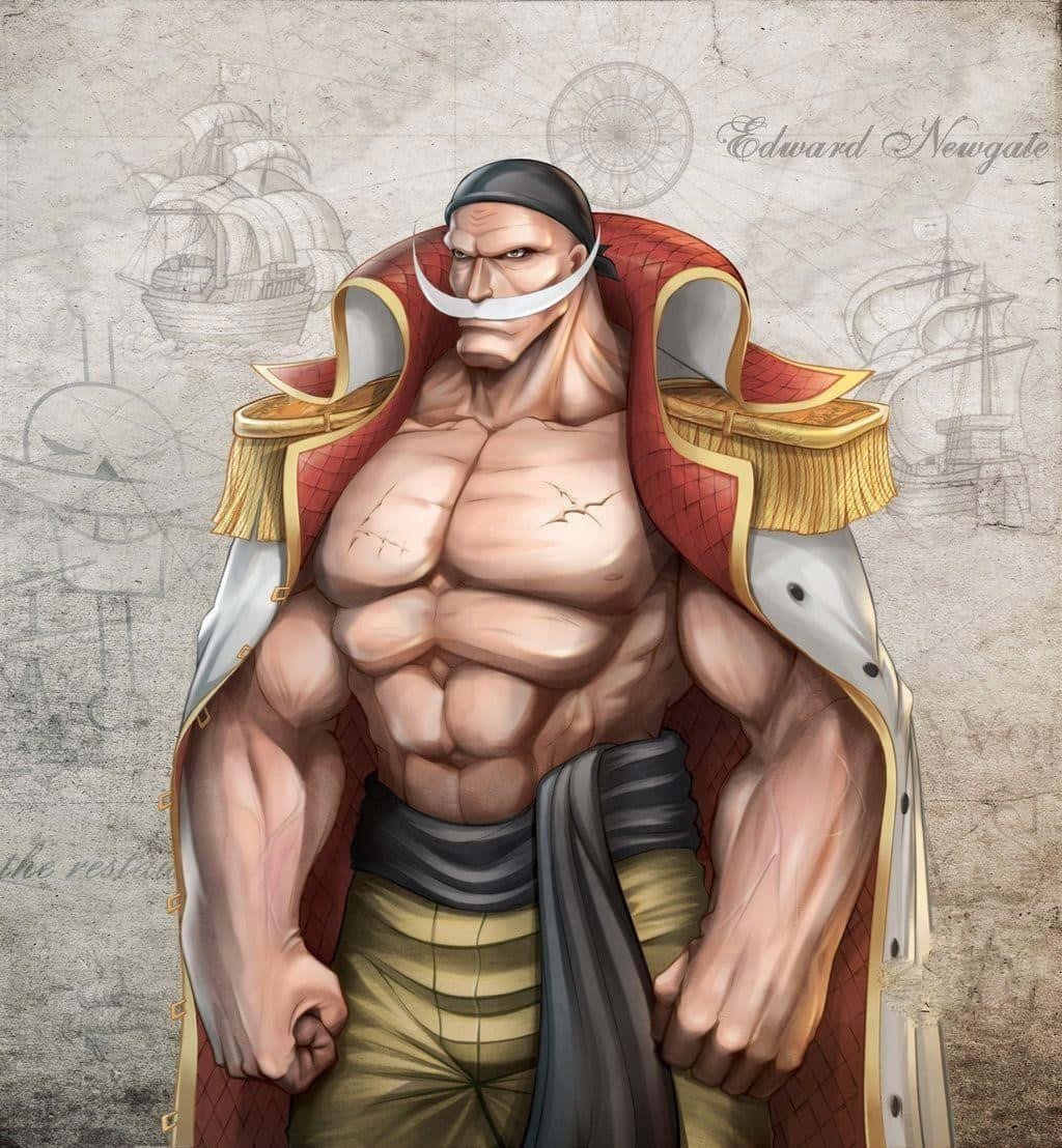 Edward Newgate, white mustache, red coat, SD Phone Wallpaper