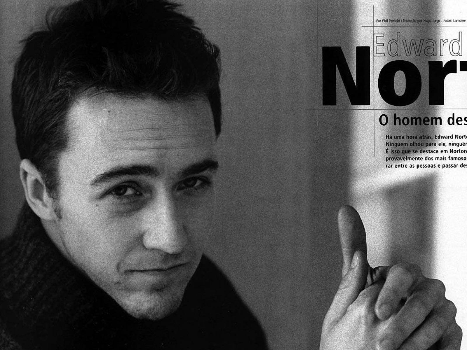 Edward Norton, grayscale, black and white portrait, HD Desktop Wallpaper
