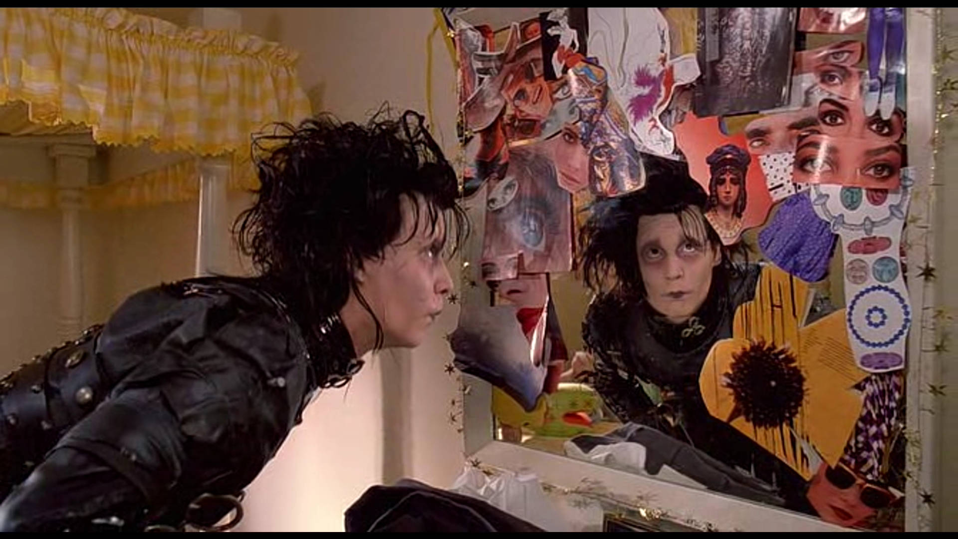 Edward Scissorhands, gothic figure, wild black hair, Full HD Desktop Wallpaper