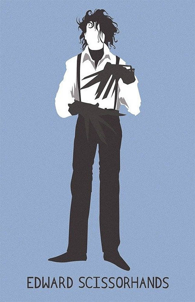 Edward Scissorhands, white shirt, black pants, SD Phone Wallpaper