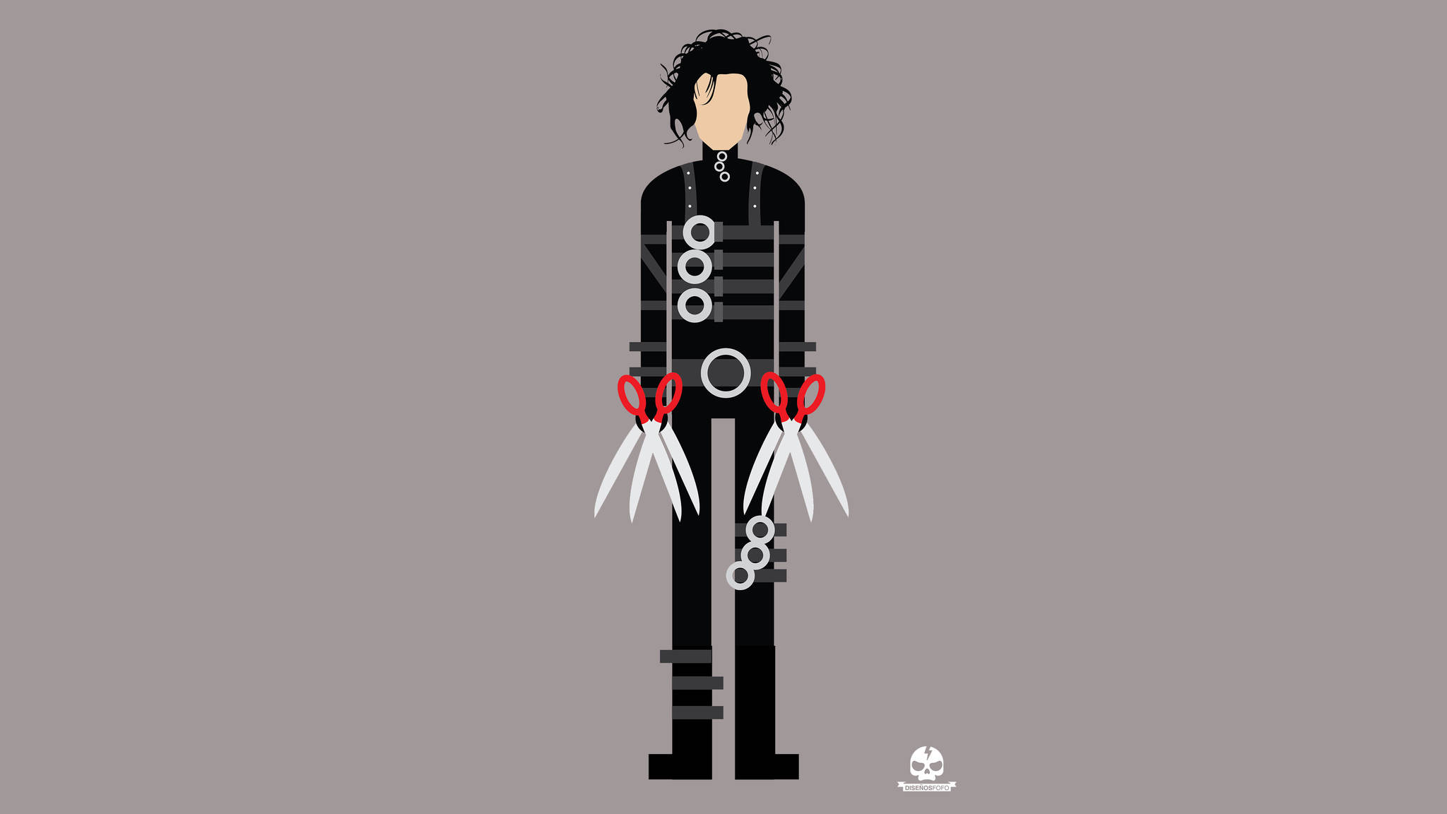 Edward Scissorhands, black hair, scissors for hands, Full HD Desktop Wallpaper