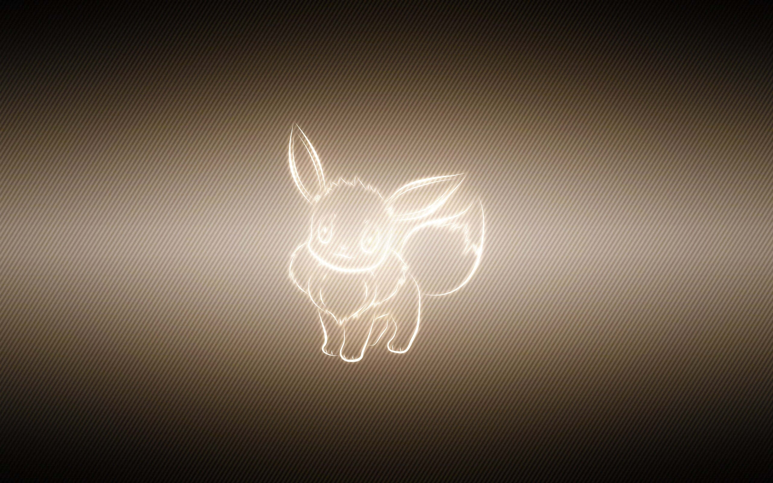 Eevee, glowing white outline, gradient brown textured background, 2K Desktop Wallpaper