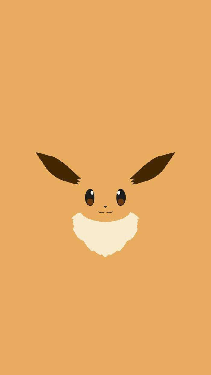 Eevee, simple caricature, minimalist stylized face, SD Phone Wallpaper