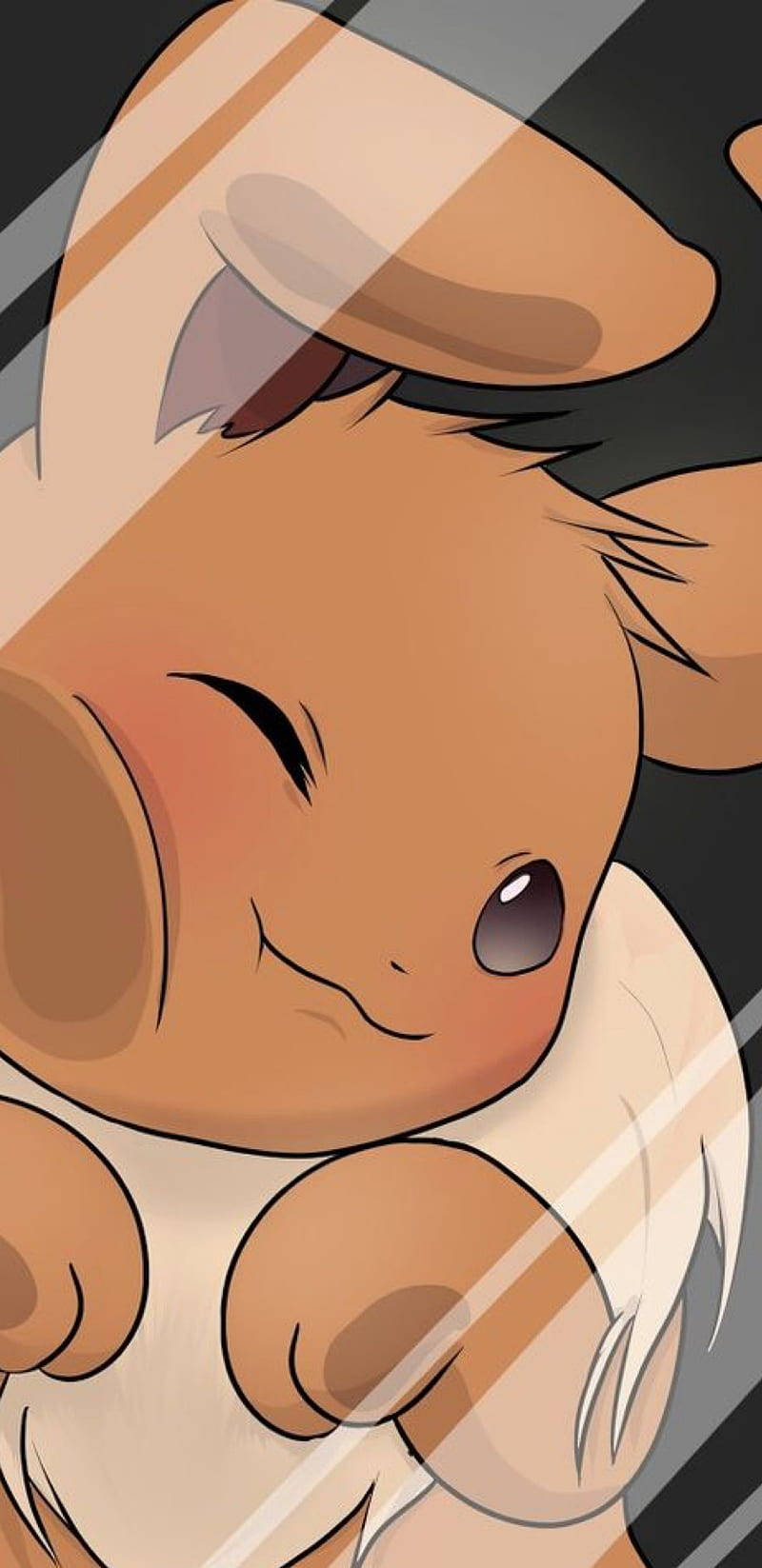 Eevee, anime-style, closed eyes, HD Phone Wallpaper