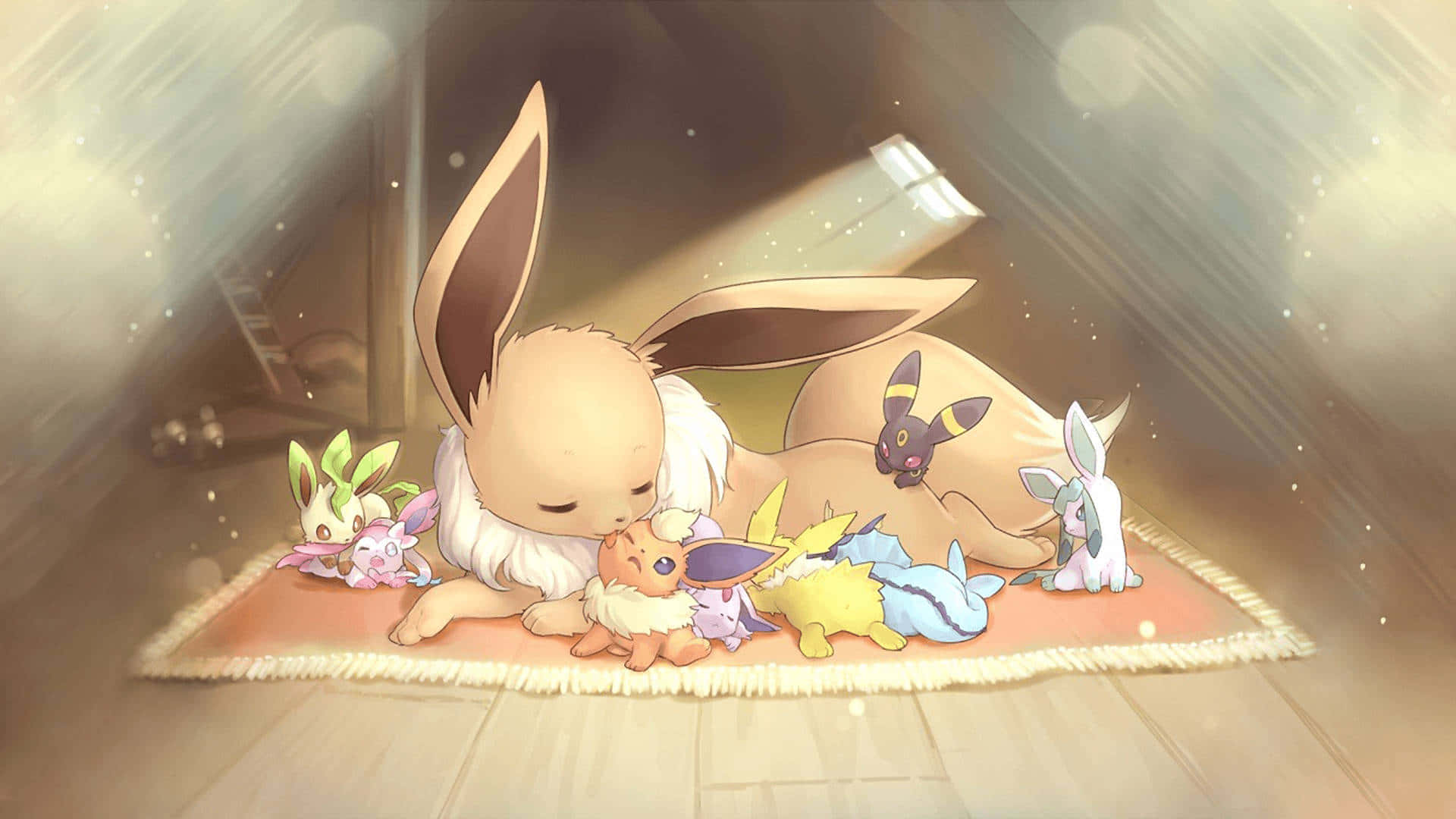 Eevee, Eevee Evolutions, anime-style illustration, Full HD Desktop Wallpaper
