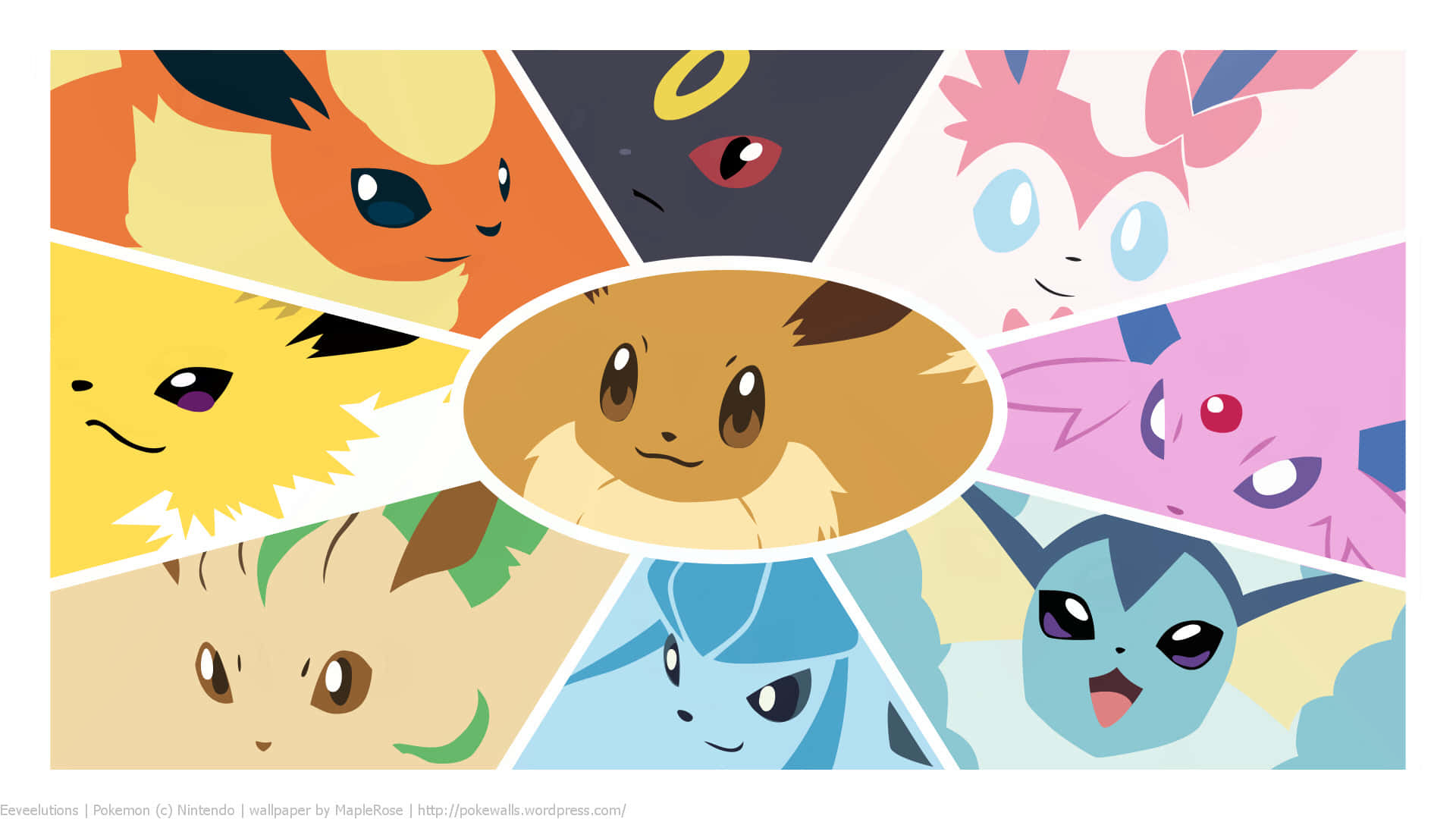 Eevee Evolutions, Eevee, collage, Full HD Desktop Wallpaper