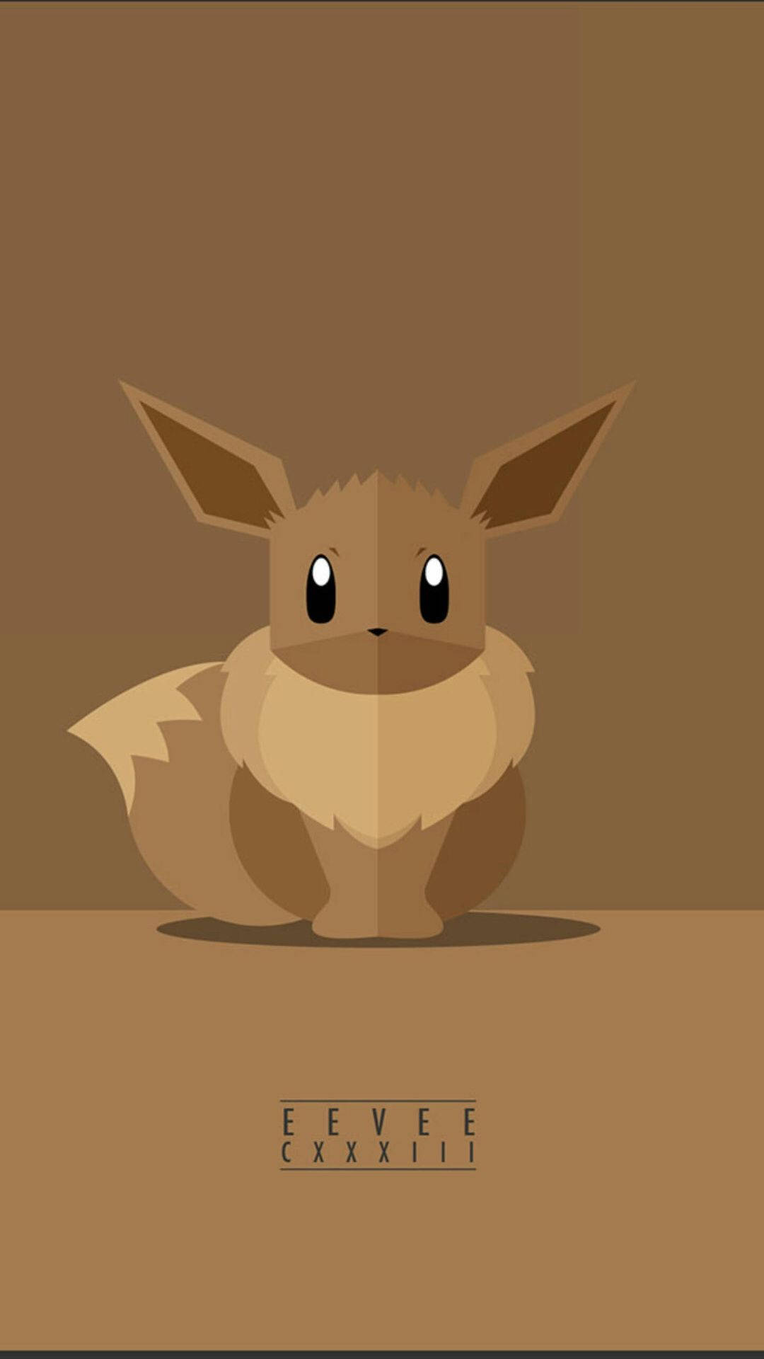 Eevee, brown aesthetic, minimalist stylized, Full HD Phone Wallpaper
