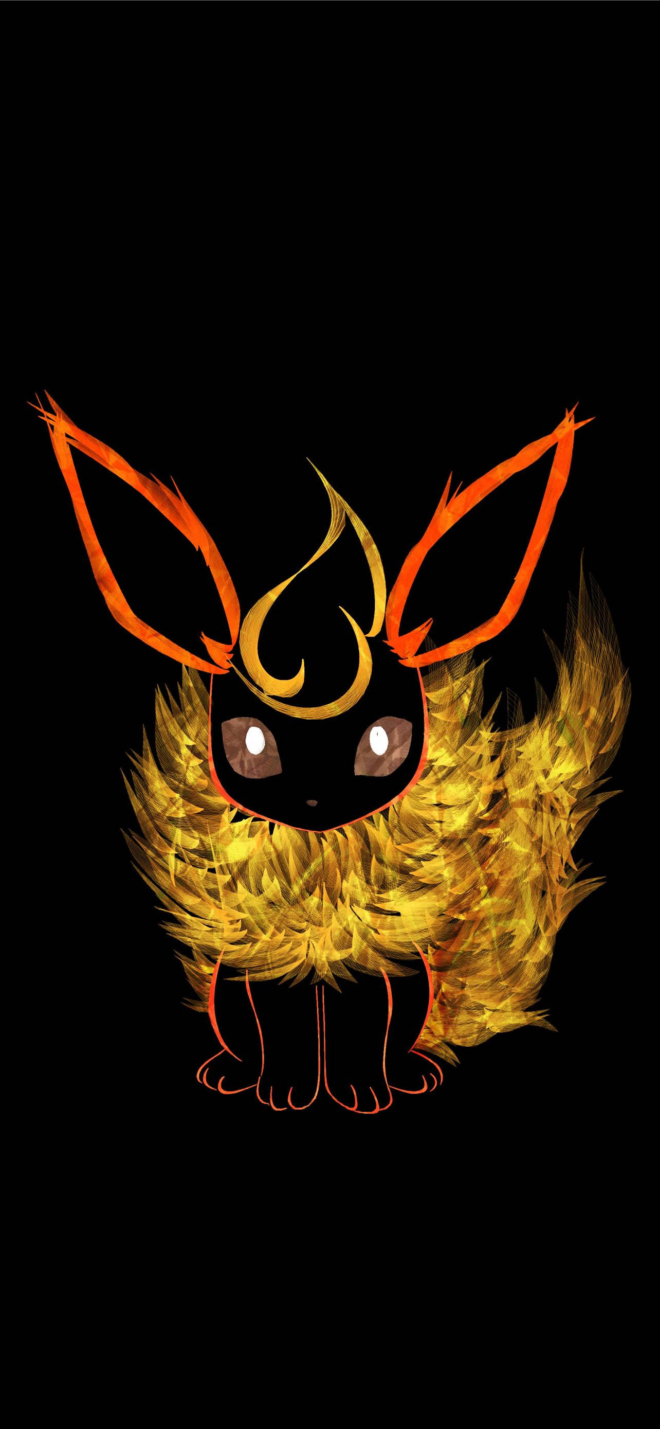 Eevee, iPhone, fiery fox-like creature, 2K Phone Wallpaper