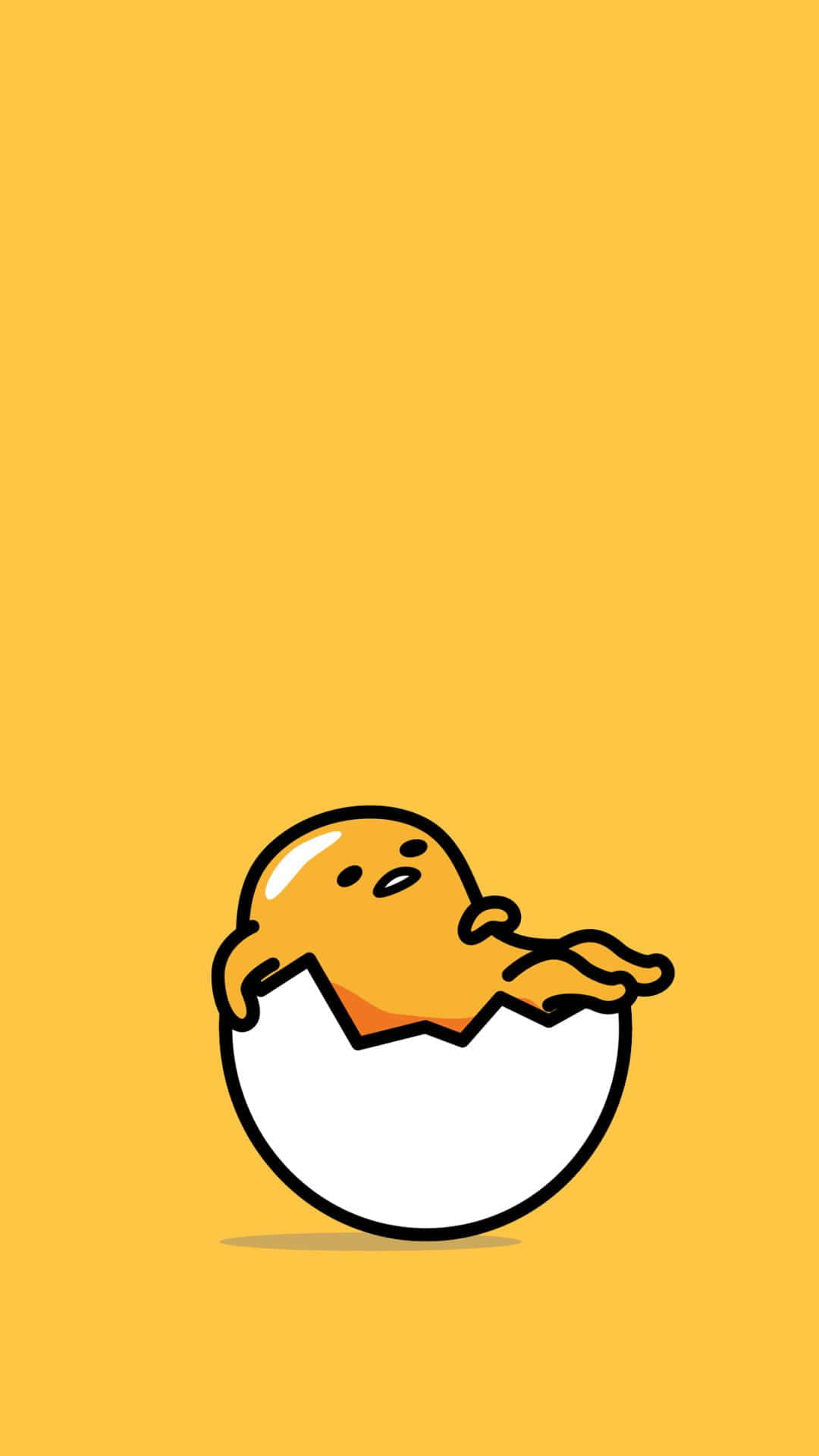 relaxed egg character, yellow cartoon character, cracked egg, Full HD Phone Wallpaper
