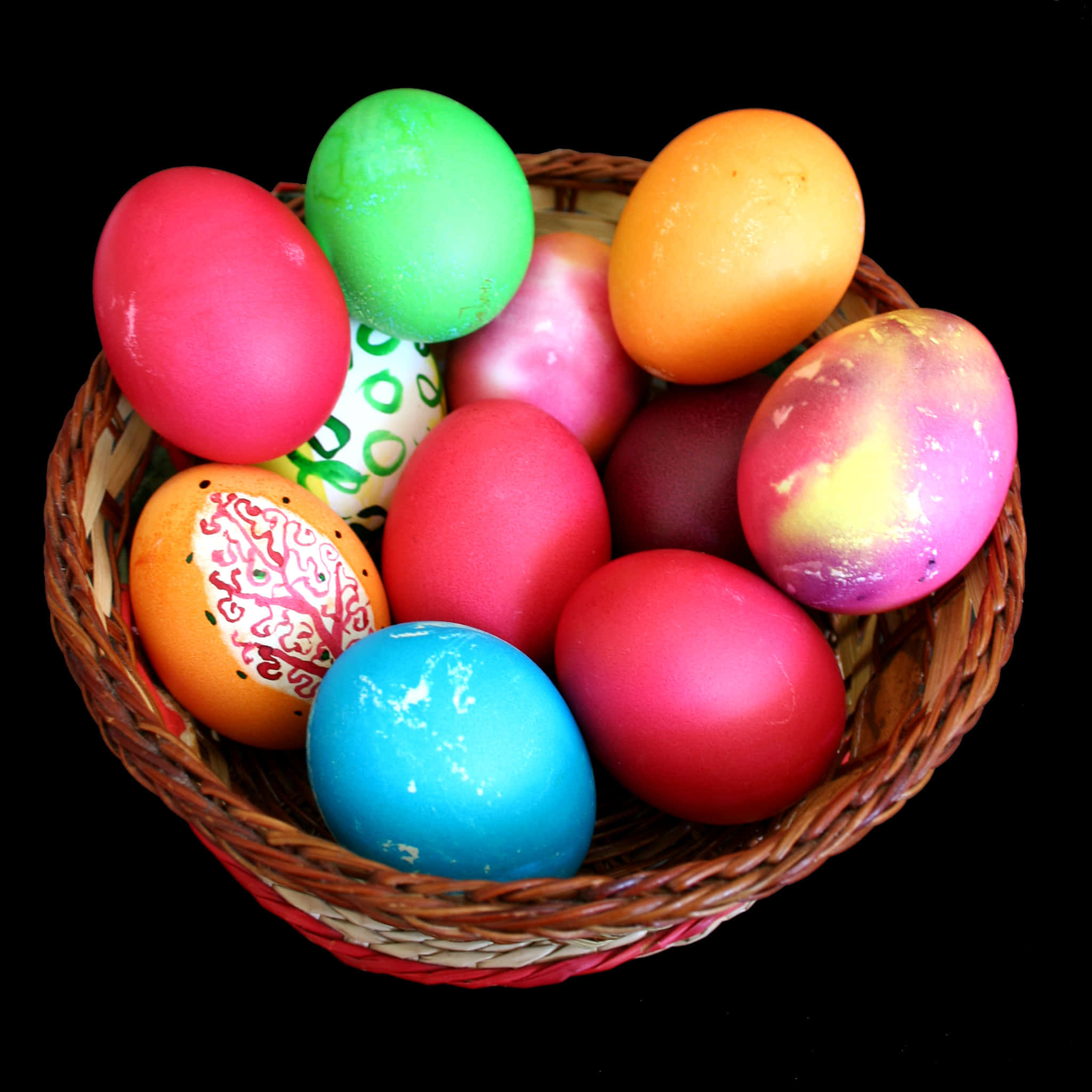 Oval Easter Eggs, vibrantly colored, patterned Easter eggs, Full HD Desktop Wallpaper