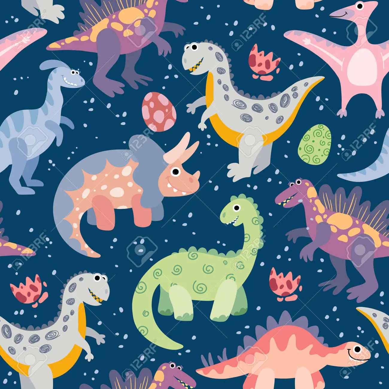 Funny Dinosaur, colorful cartoon dinosaurs, patterned shells, HD Desktop Wallpaper