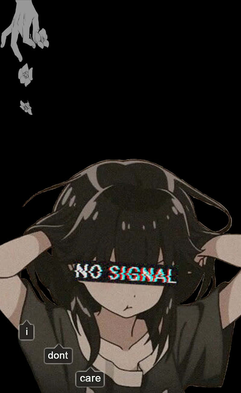 egirl aesthetic, anime girl, dark hair, HD Phone Wallpaper