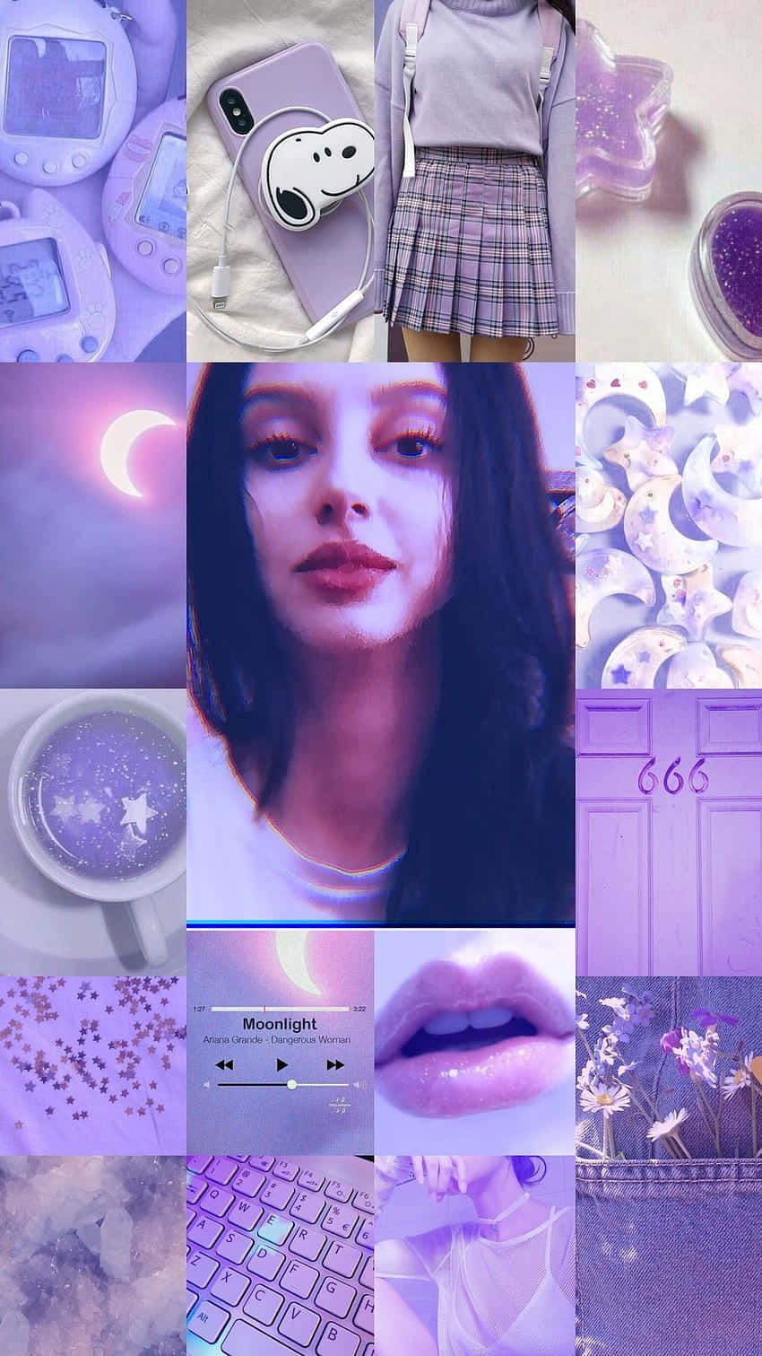 purple e girl aesthetic, moon motifs, vintage tech, HD Phone Wallpaper