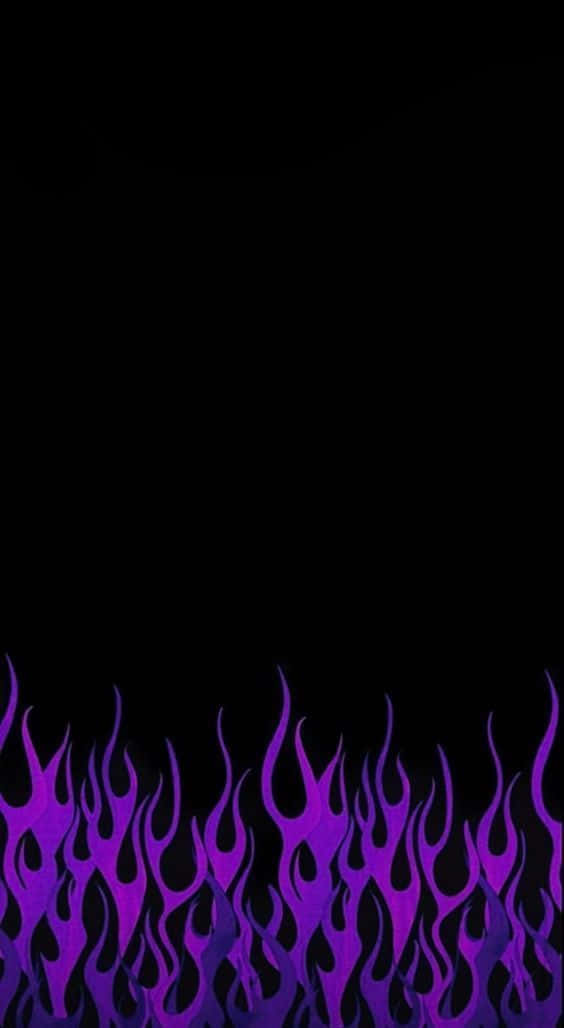 e-girl aesthetic, vibrant purple flames, solid black background, SD Phone Wallpaper