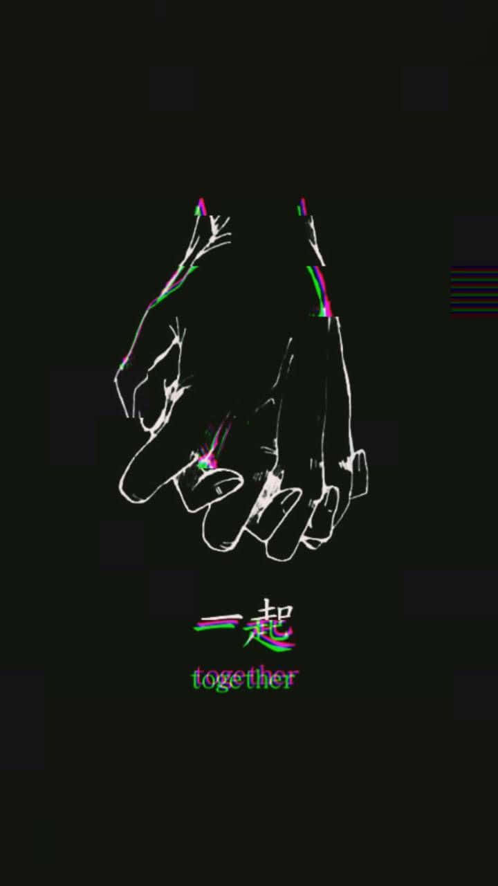egirl aesthetic, neon outline, dark background, HD Phone Wallpaper